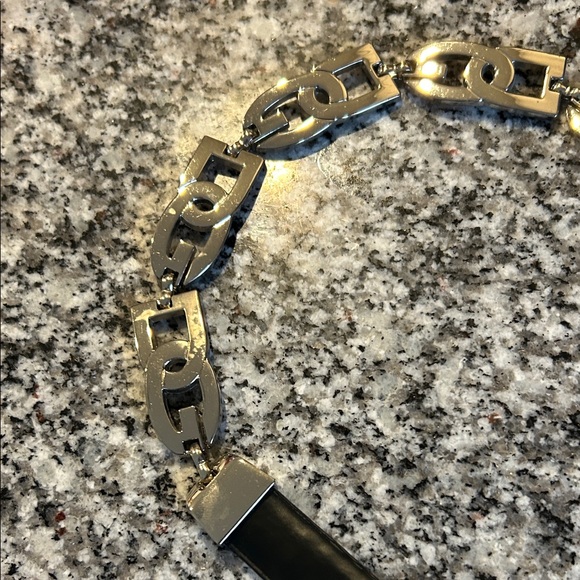 Silver and Black Women's Chain Belt - Picture 5 of 7